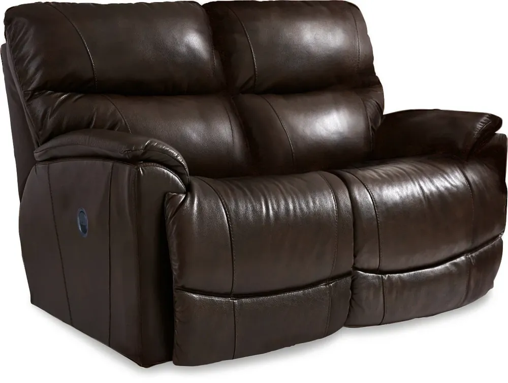 La-Z-Boy Trouper Walnut Leather Reclining Loveseat