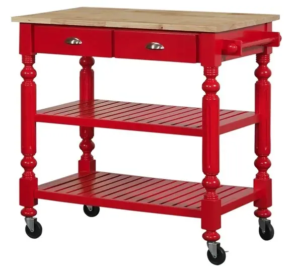 Bernards Furniture Payson Red Kitchen Cart