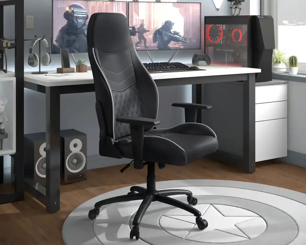 Furniture of America Good Game Gaming Chair in Black/White