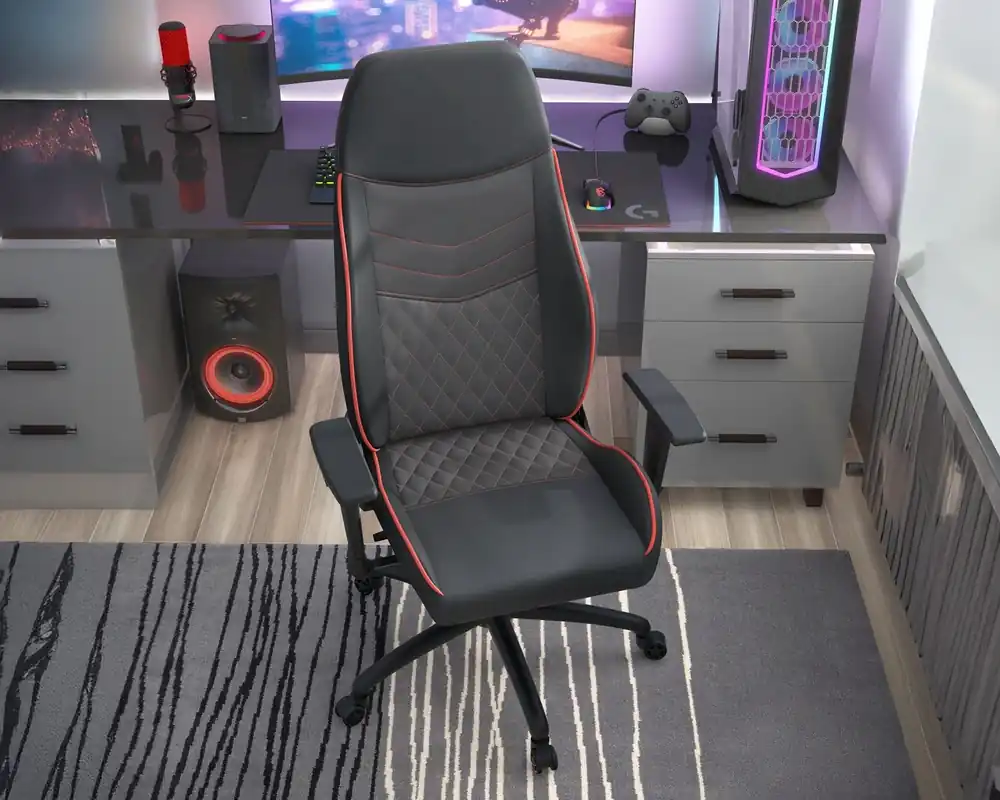 Furniture of America Good Game Gaming Chair in Black/Red