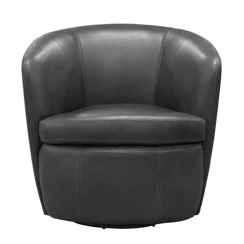 Parker House Barolo Slate Leather Swivel Club Chair