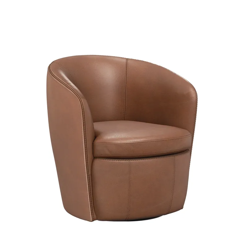 Parker House Barolo Whiskey Leather Swivel Club Chair