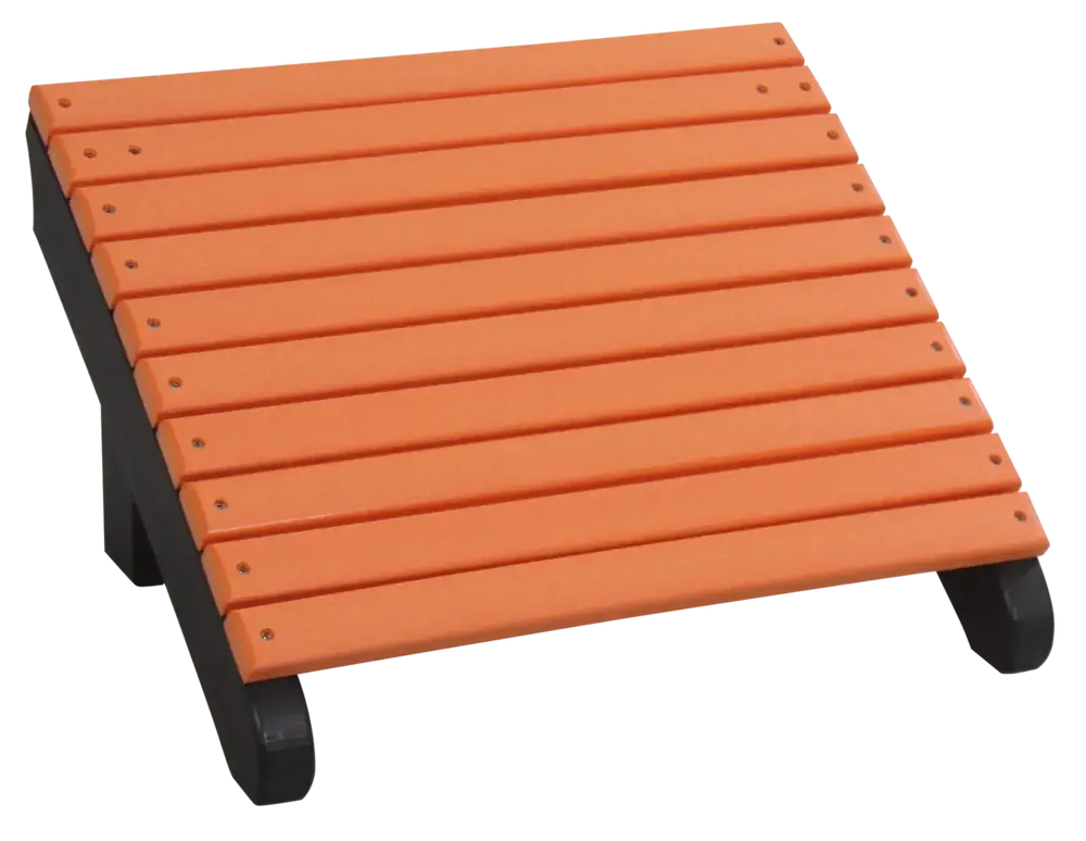 Amish Outdoors Deluxe Tangerine/Black Adirondack Chair Footrest