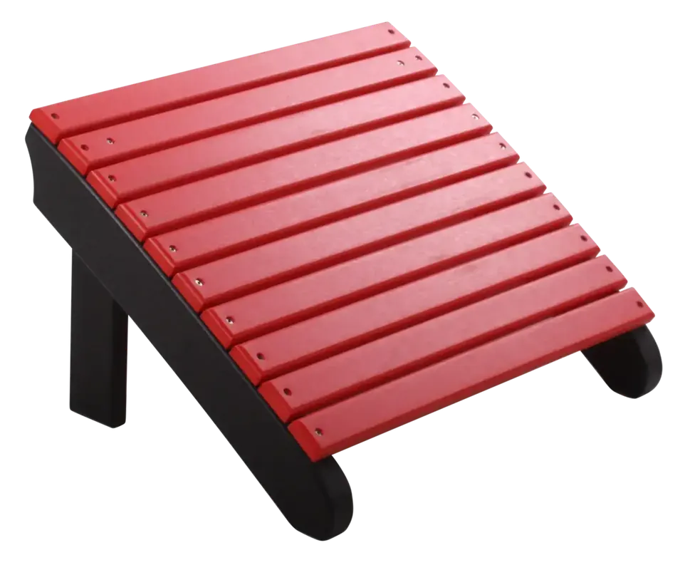 Amish Outdoors Deluxe Red/Black Adirondack Chair Footrest