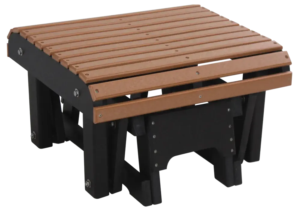 Amish Outdoors Classic Cedar/Black Adirondack Chair Gliding Footrest