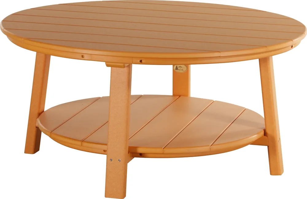 Amish Outdoors Deluxe Tangerine Round Adirondack Coffee Table