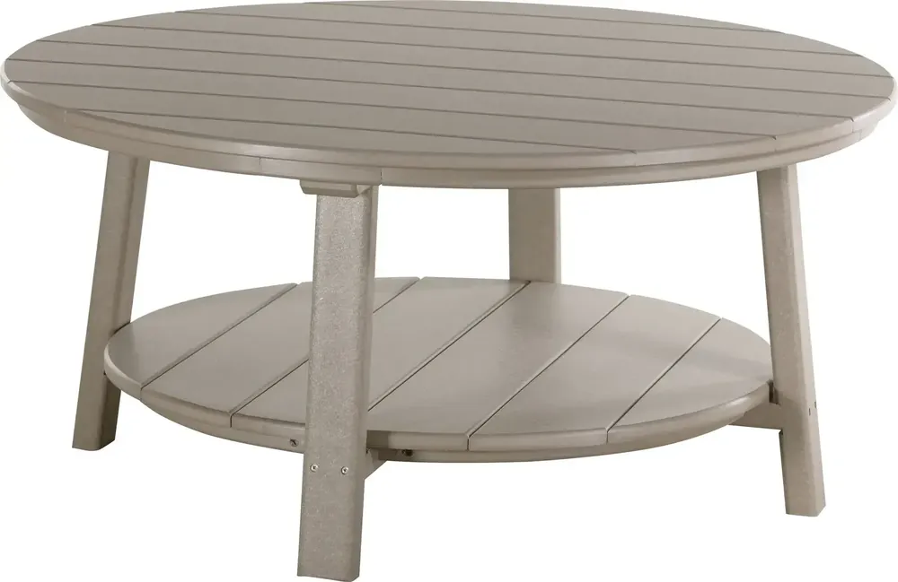 Amish Outdoors Deluxe Weatherwood Round Adirondack Coffee Table