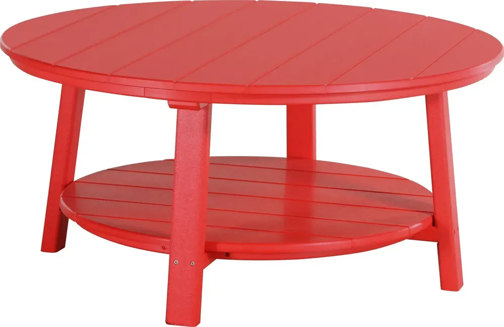 Amish Outdoors Deluxe Red Round Adirondack Coffee Table