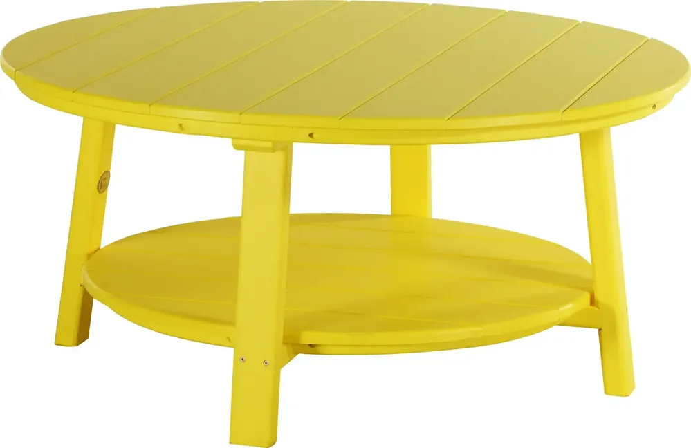 Amish Outdoors Deluxe Yellow Round Adirondack Coffee Table