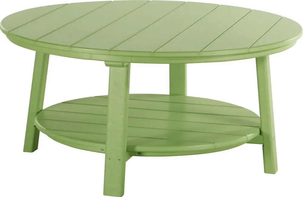 Amish Outdoors Deluxe Lime Green Round Adirondack Coffee Table