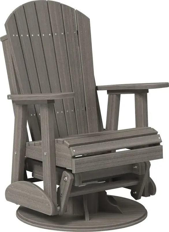 Amish Outdoors Coastal Gray Adirondack Swivel Glider Chair