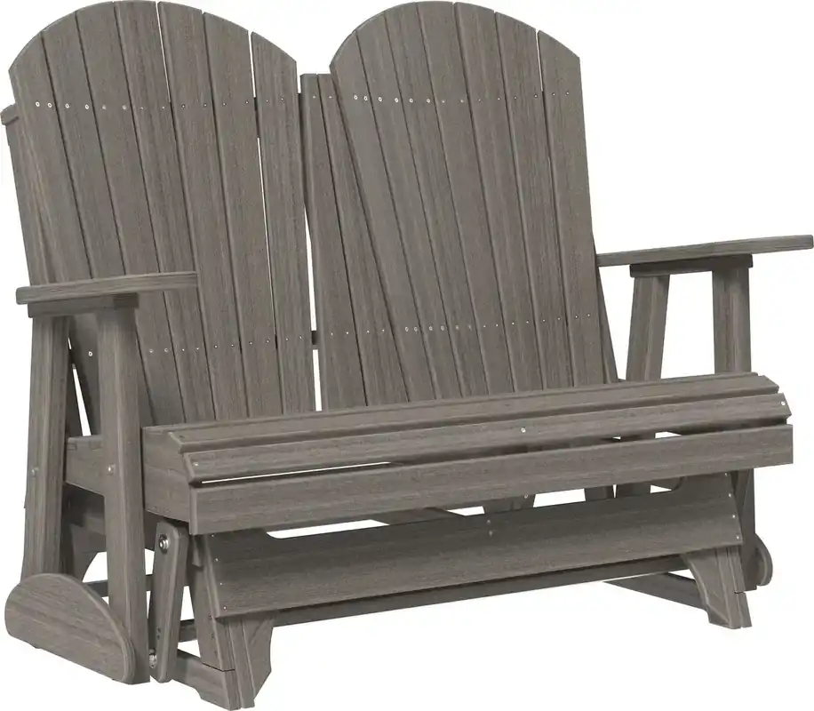 Amish Outdoors Deluxe Coastal Gray Adirondack Gliding Loveseat