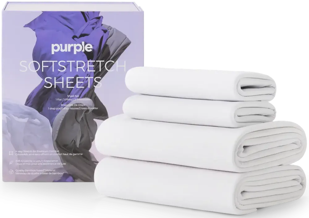 Purple True White Full SoftStretch Sheets