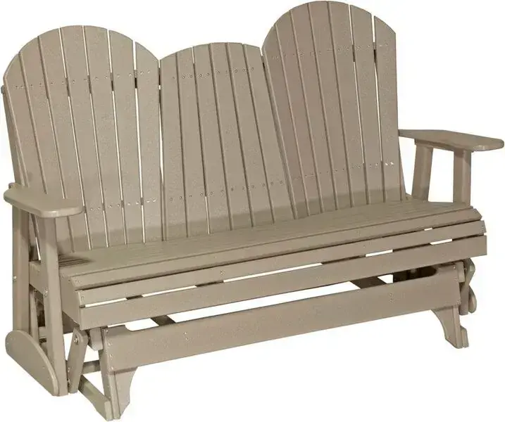 Amish Outdoors Deluxe Weatherwood Adirondack Glider Sofa with Console