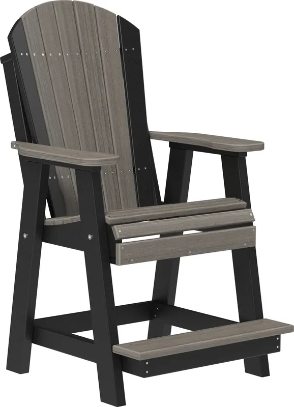 Amish Outdoors Coastal Gray/Black Balcony Adirondack Chair