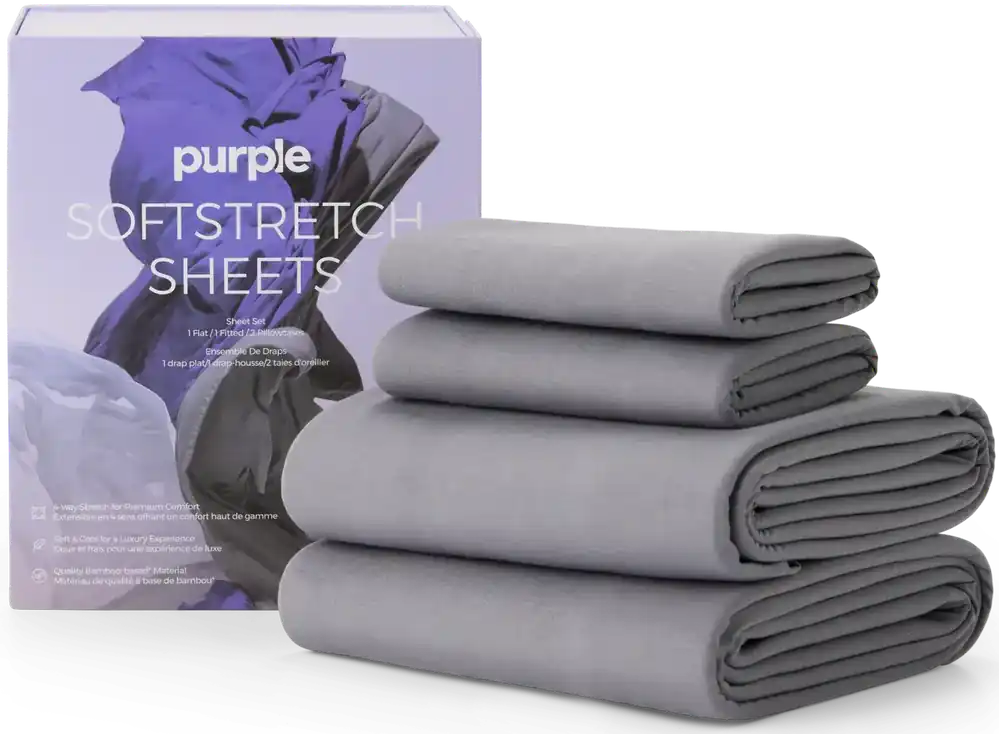 Purple Stormy Grey Queen SoftStretch Sheets