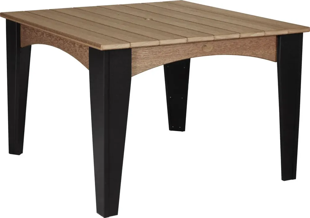 Amish Outdoors Island Antique Mahogany/Black Square Dining Table