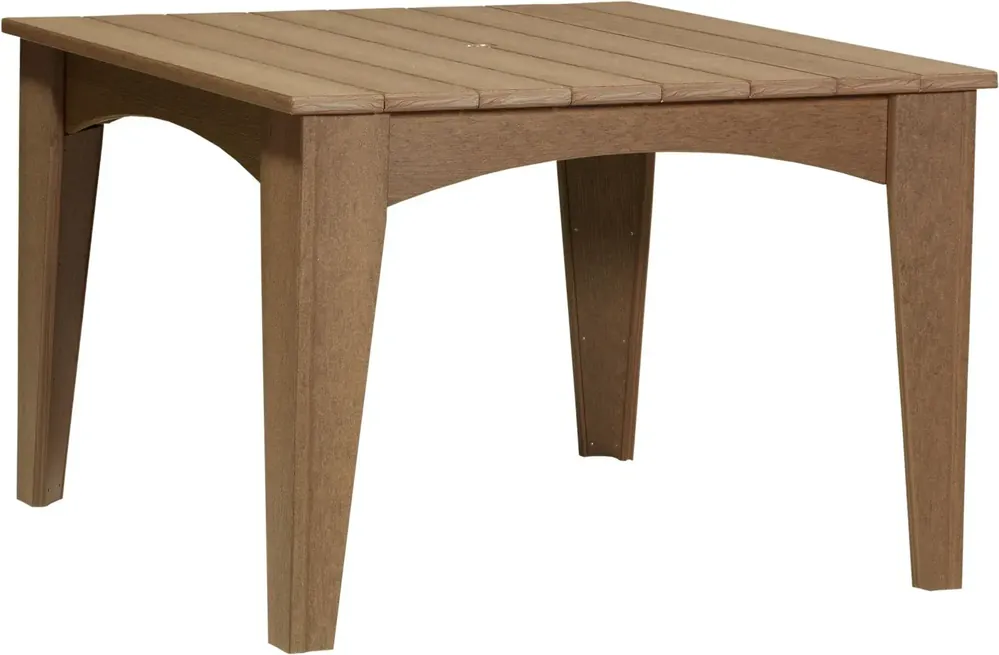 Amish Outdoors Island Antique Mahogany Square Dining Table