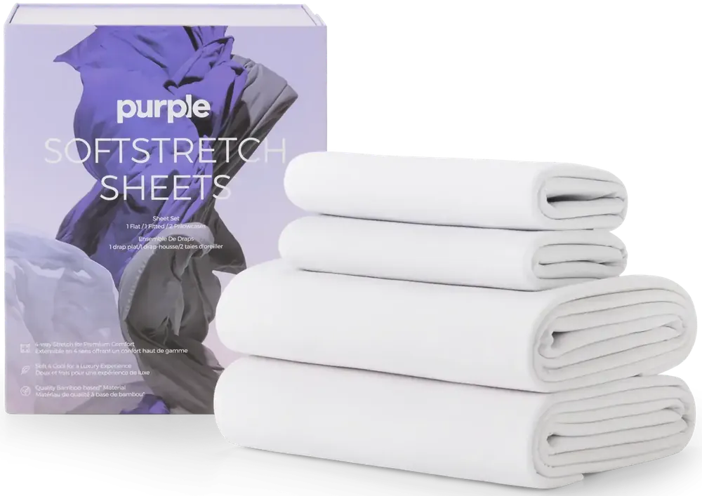 Purple True White King/California King SoftStretch Sheets