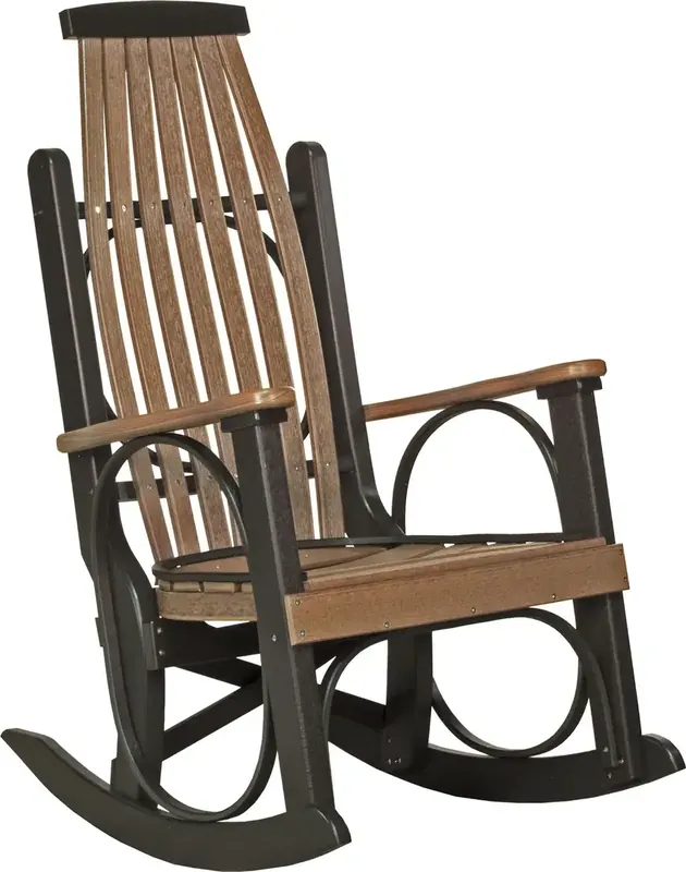 Amish Outdoors Antique Mahogany/Black Grandpa Rocker