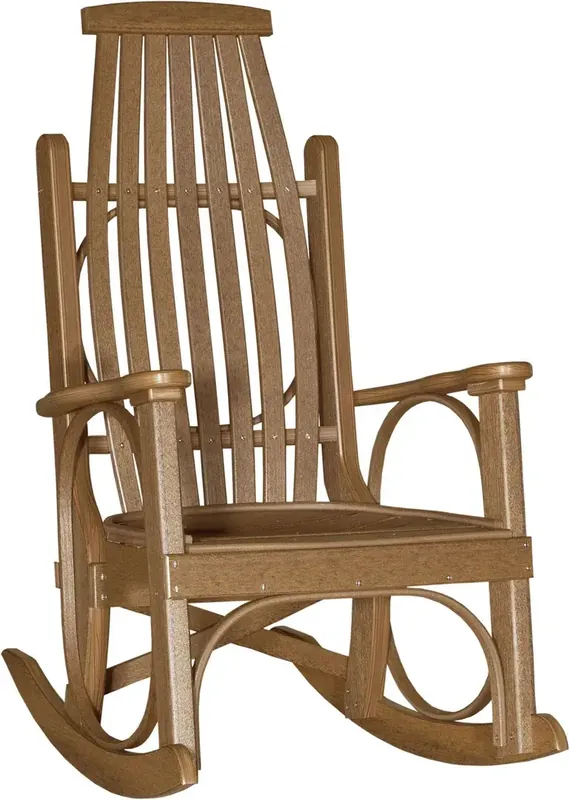 Amish Outdoors Antique Mahogany Grandpa Rocker