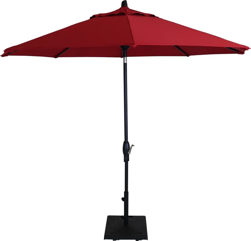Treasure Garden 9-Foot Red Auto-Tilt Octagonal Umbrella