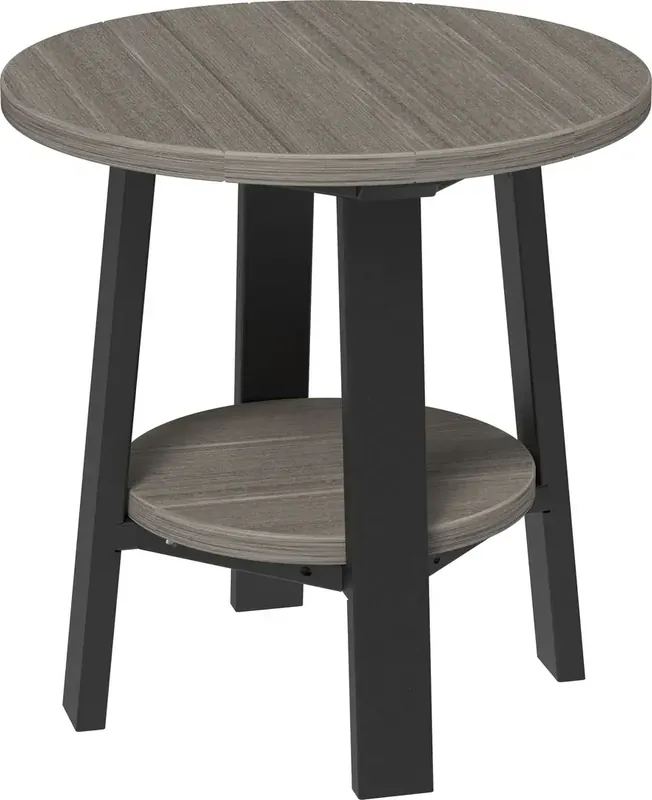 Amish Outdoors Deluxe 22-Inch Coastal Gray/Black Side Table