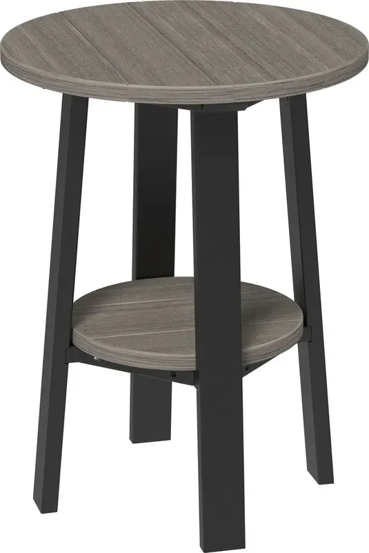 Amish Outdoors Deluxe 28-Inch Coastal Gray/Black Side Table