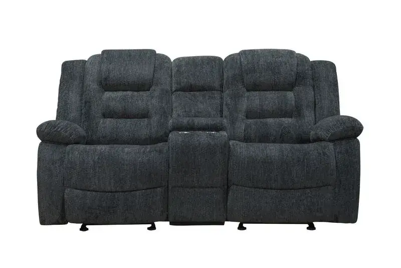 Parker House Bolton Misty Storm Reclining Glider Loveseat with Console