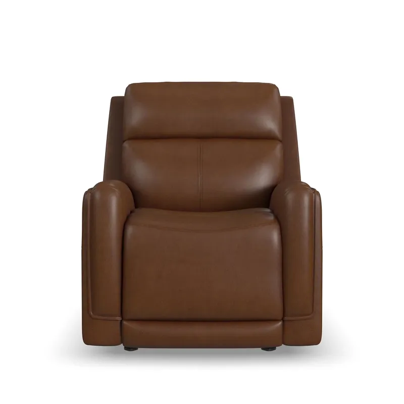 Flexsteel Alister Sedona Leather Power Gliding Recliner with Power Headrest and Lumbar