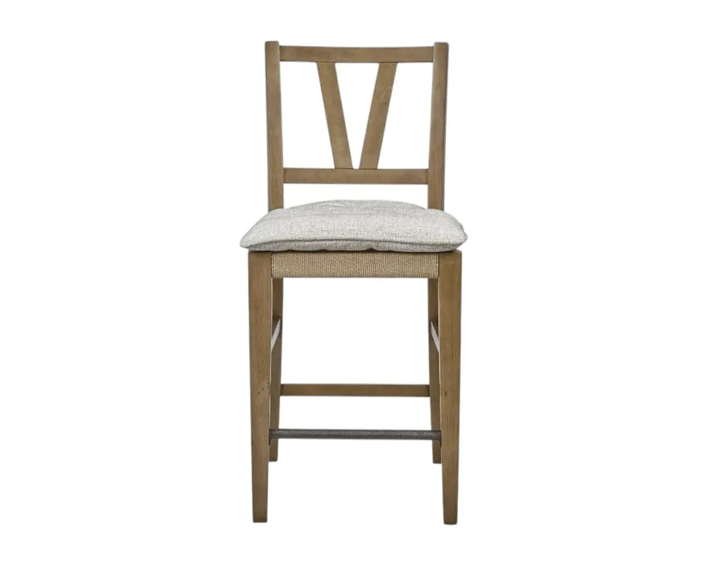 Bernards Furniture Tarrington Almond Slat-Back Counter Stool