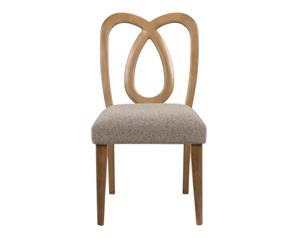 Bernards Furniture Calia Carved Back Dining Chair in Coffee/Eucalyptus