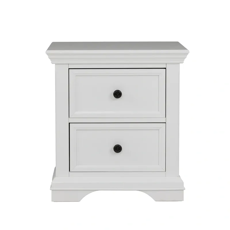 C&T Int'l Portico White Nightstand
