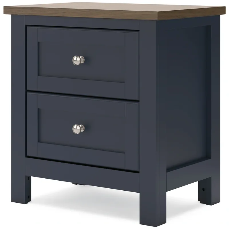 Ashley Landocken Blue 2-Drawer Nightstand
