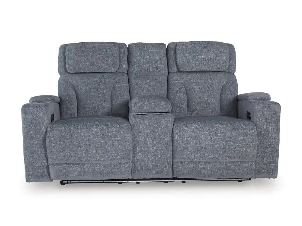 Ashley Studio Cave Steel Power Reclining Loveseat with Console