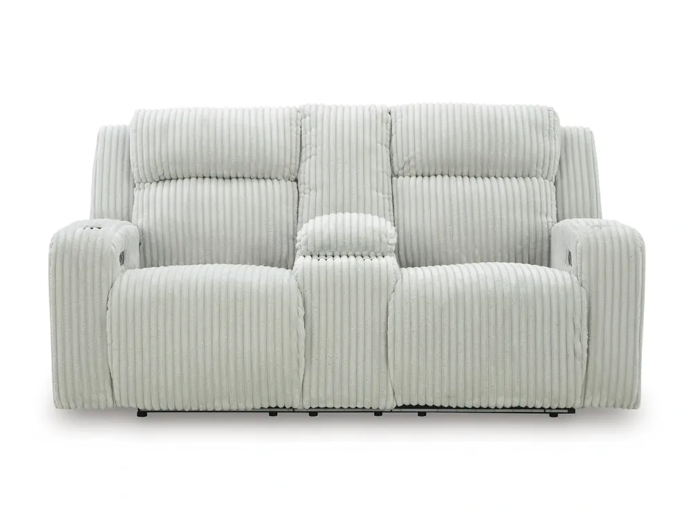 Ashley Forest Lake Alloy Power Reclining Loveseat with Console