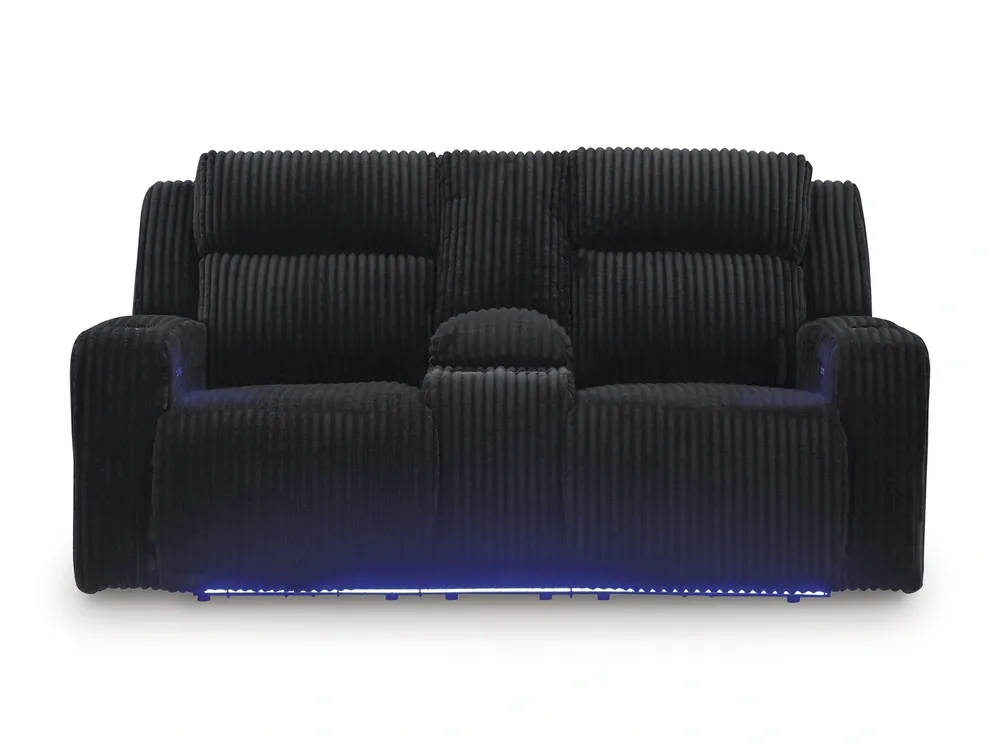 Ashley Forest Lake Black Power Reclining Loveseat with Console