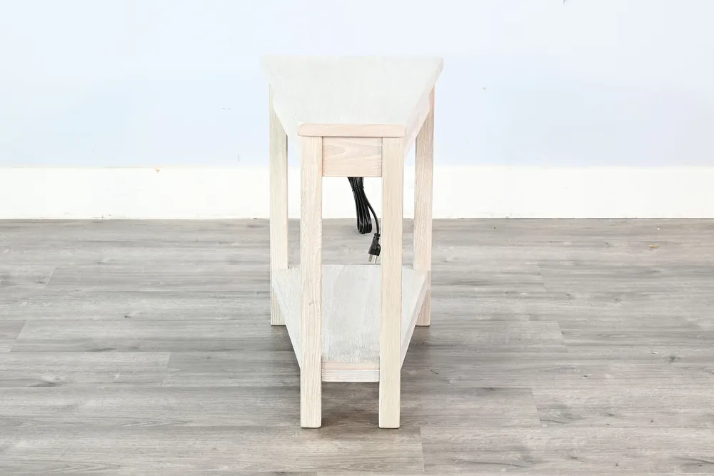 Sunny Designs Wedge Gray Chairside Table with Power Strip