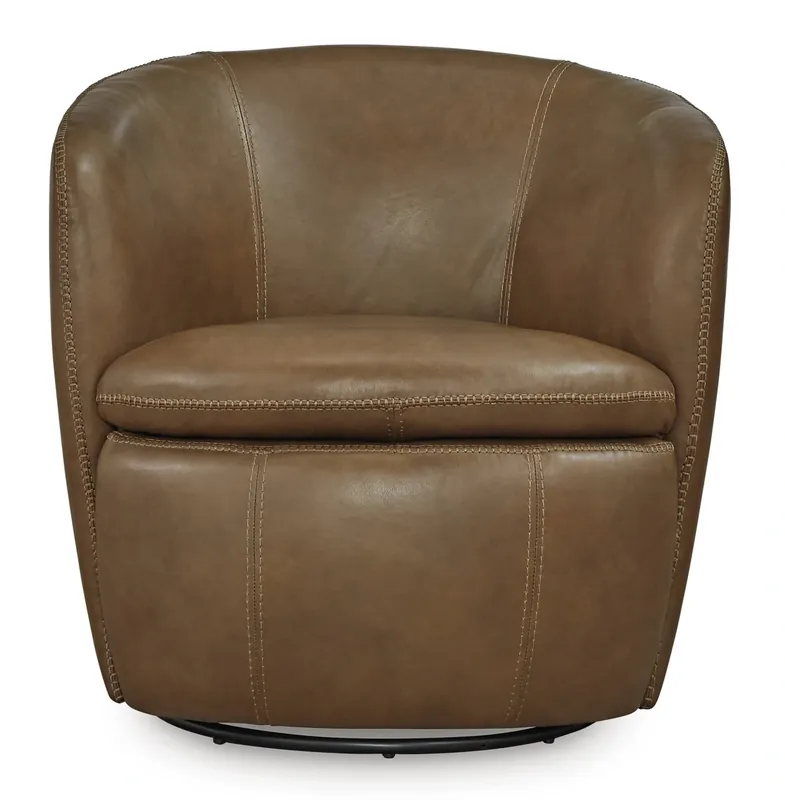 Ashley Kierreys Caramel Leather Swivel Chair
