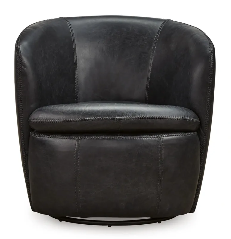 Ashley Kierreys Midnight Leather Swivel Chair