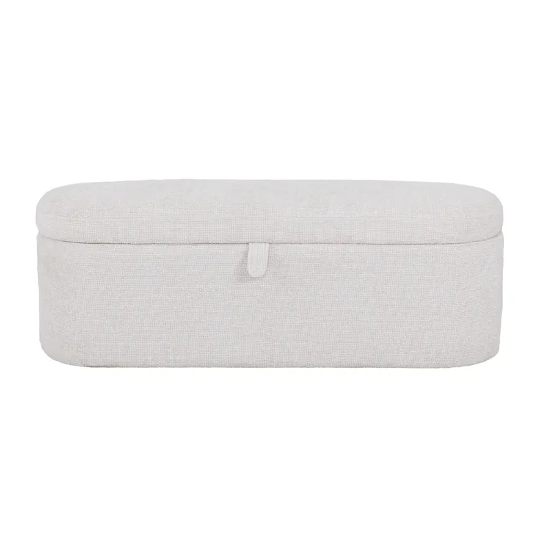 Crown Mark Philipa Beige Tweed Storage Bench