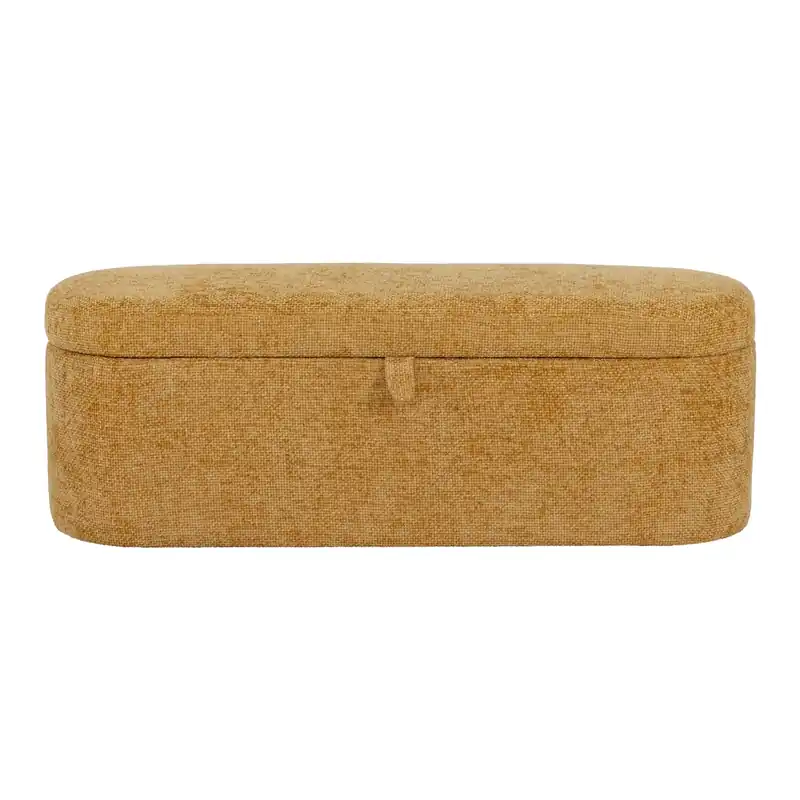 Crown Mark Philipa Gold Tweed Storage Bench