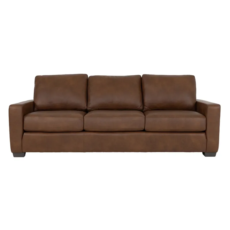 Smith Brothers 212 Collection Brown Leather Sofa