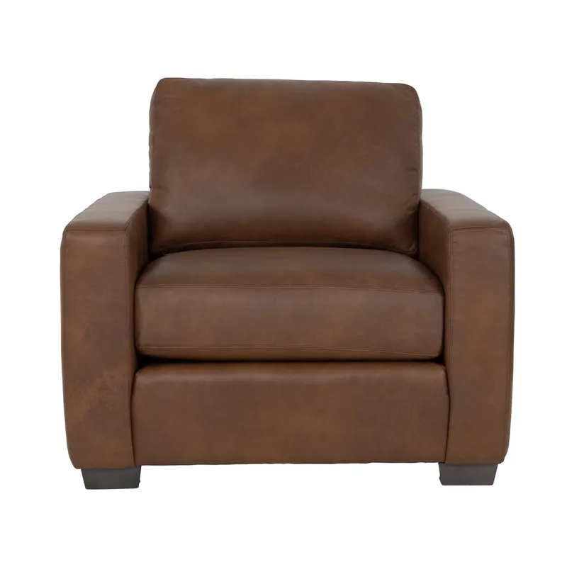 Smith Brothers 212 Collection Brown Leather Chair
