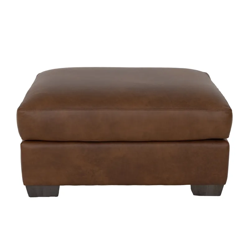 Smith Brothers 212 Collection Brown Leather Ottoman