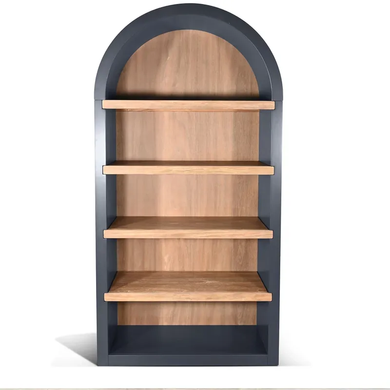Sunny Designs Logan Charcoal Arched Bookcase