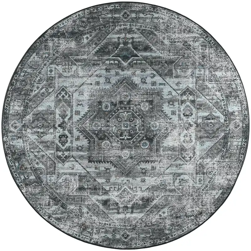 Dalyn Jericho Round Rug in Steel Gray 6-Foot