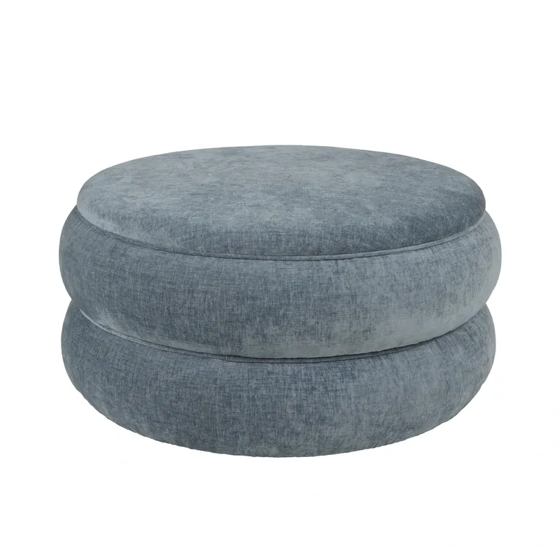 Norwalk Furniture Keswick Hathaway Blue Round Ottoman