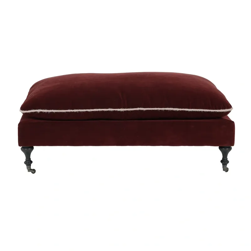Norwalk Furniture Warwick Sintra Burgundy Accent Ottoman
