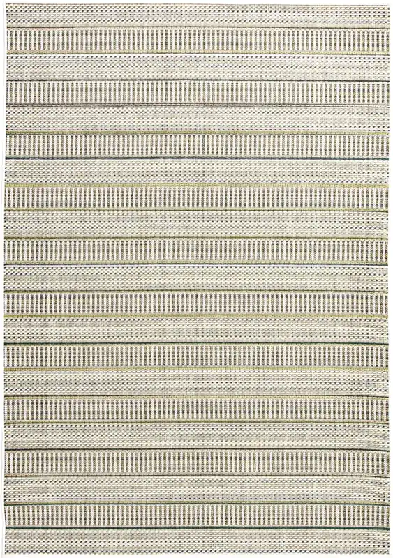 Central Oriental Colourscape Green Striped 5 x 8 Outdoor Rug